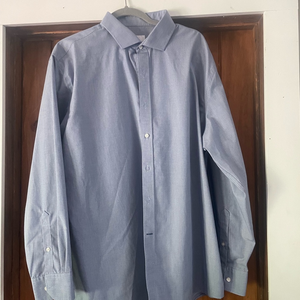 Ryan Seacrest Distinction Blue Dress Shirt